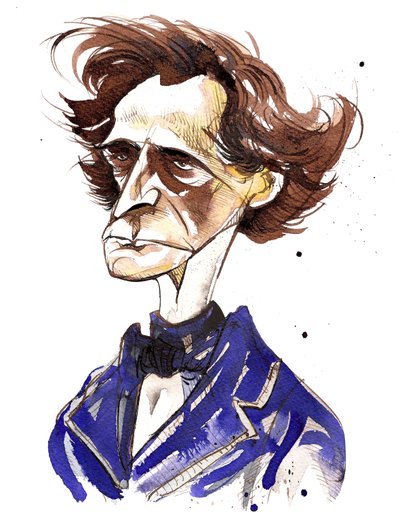 Hector Berlioz (compositor francés, 1803-69) caricatura de Neale Osborne